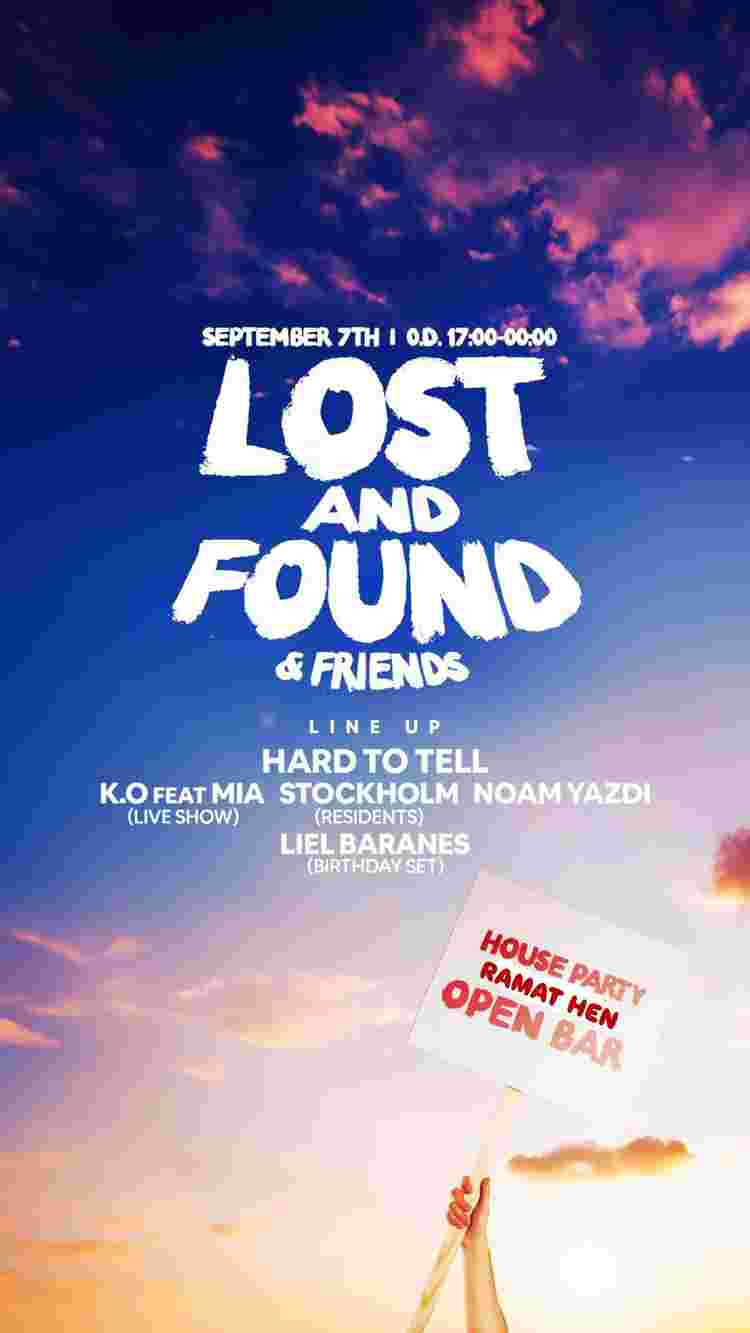 Event image LOST AND FOUND & FRIENDS || RAMAT HEN